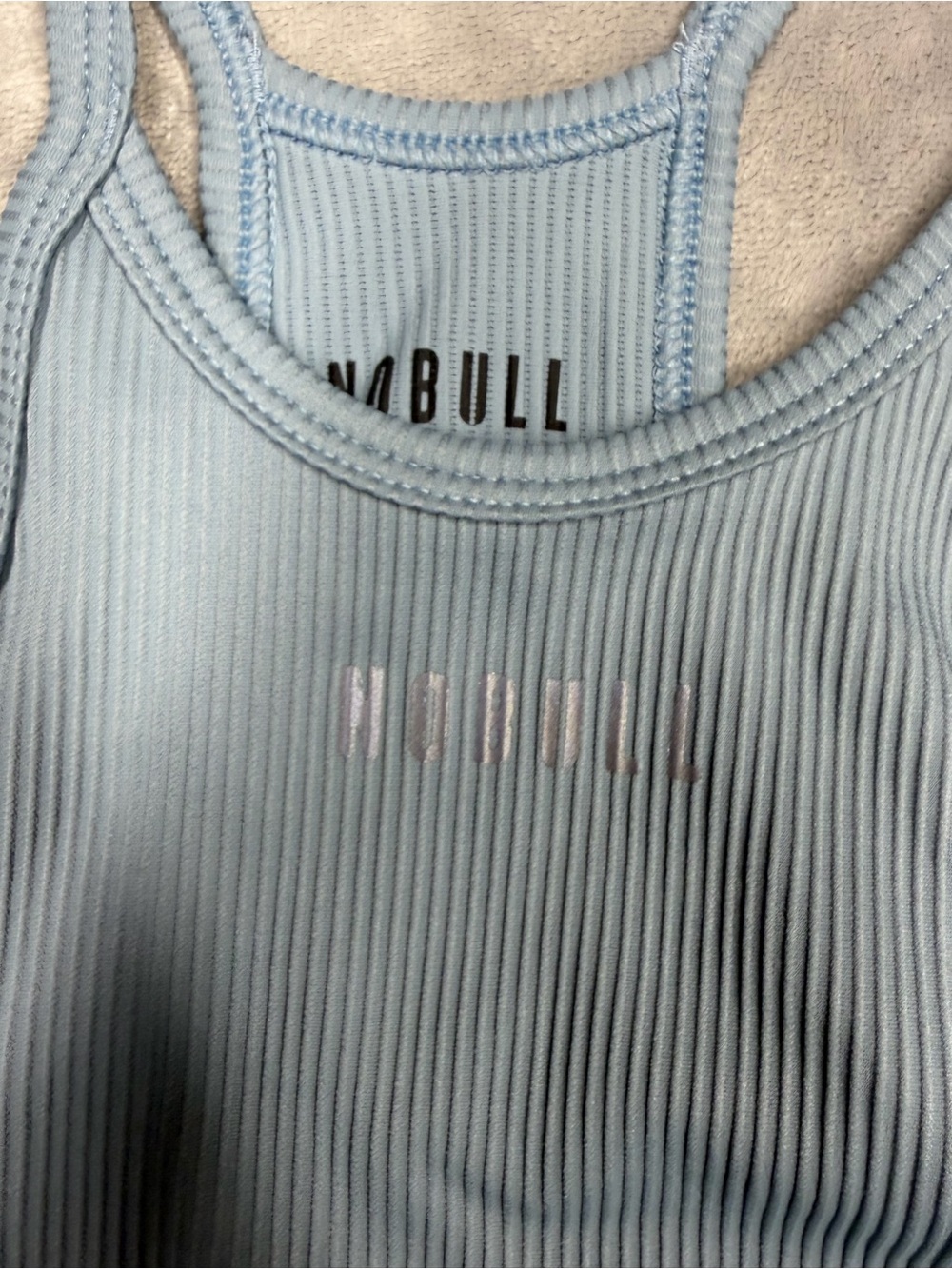 NOBULL Women's Sky Blue Ribbed Racerback Tank - Picture 2 of 7